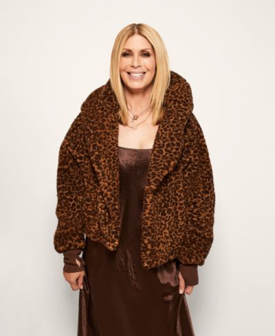 Укороченная куртка-лонгер By JILL MARTIN Patterned Hooded Button Front