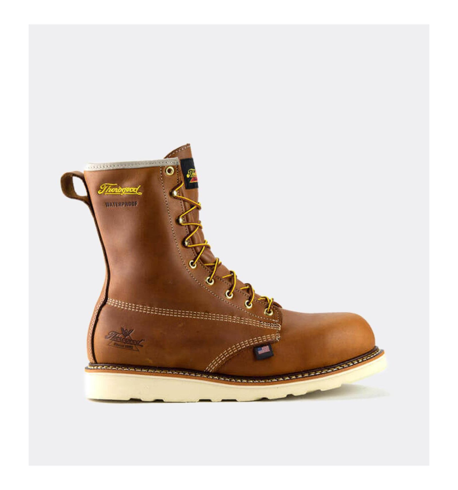 Рабочие ботинки Thorogood American Heritage Waterproof 8" Tobacco Safety Toe для мужчин