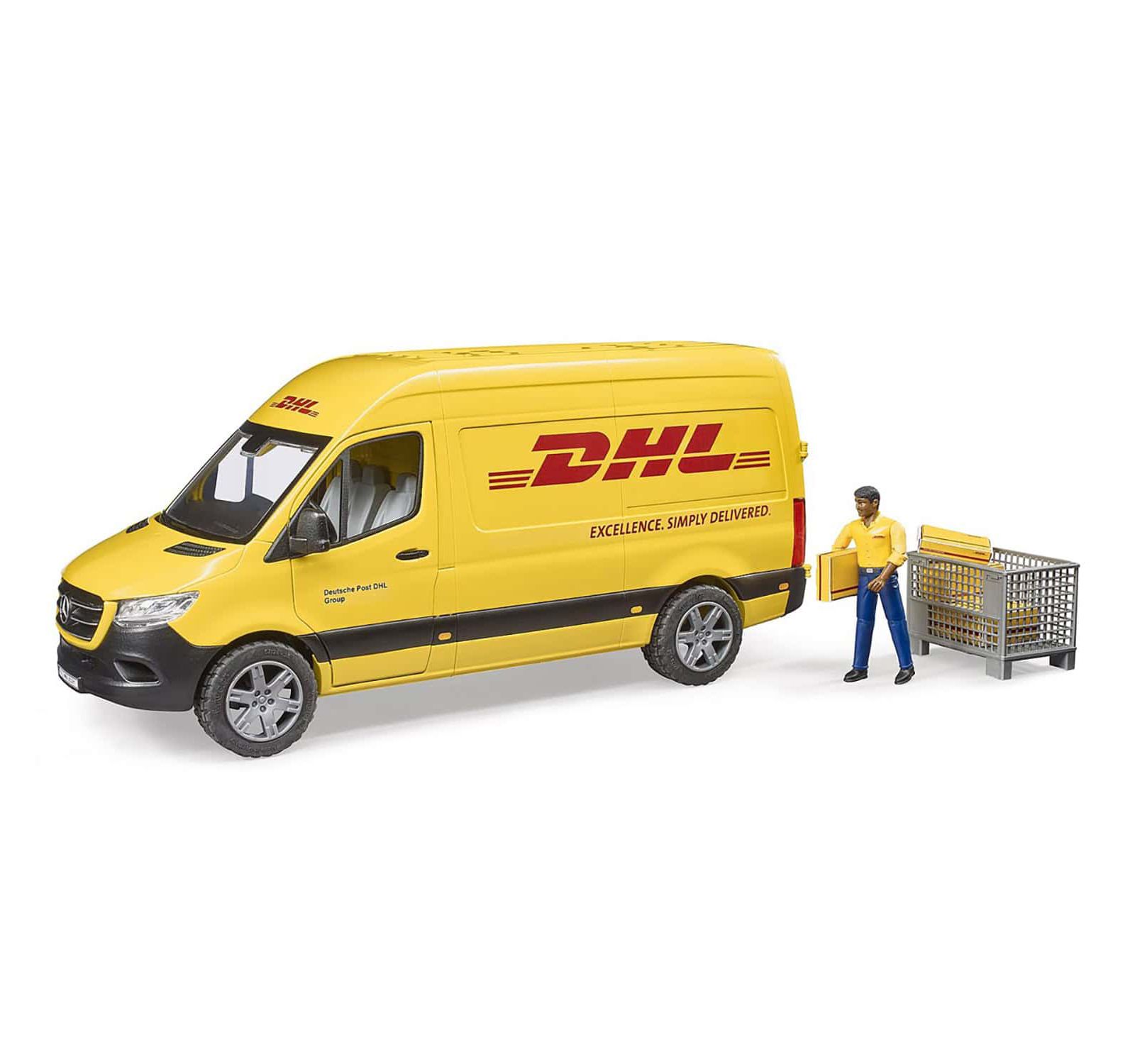 Модель Bruder Mercedes-Benz Sprinter DHL Van с водителем 6271, 1/16