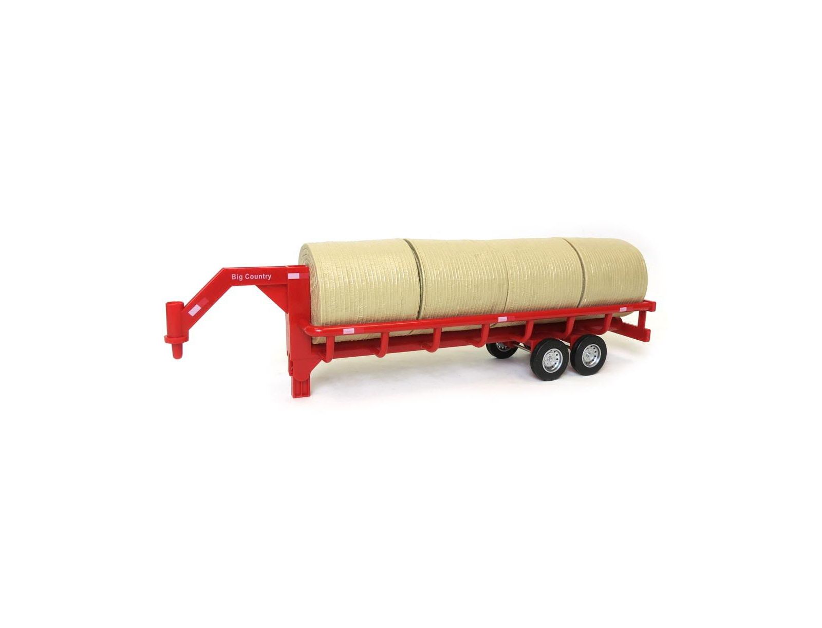 Игрушечный прицеп Big Country Toys Gooseneck Round Bale с 4 круглыми тюками, 1/20