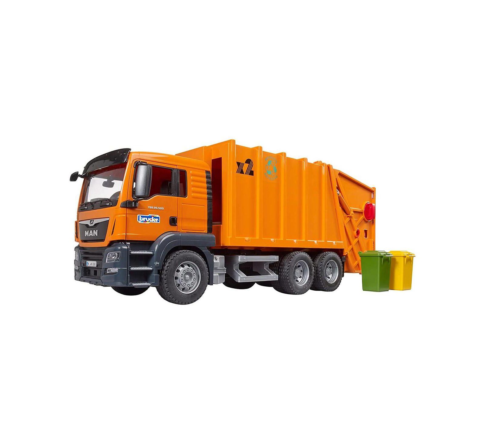 Мусоровоз Bruder 1/16 MAN TGS Orange Garbage Truck