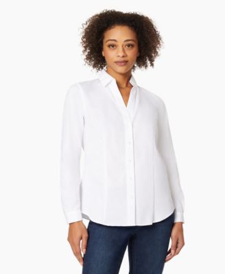 Блузка Jones New York Petite Easy Care с длинными рукавами на пуговицах