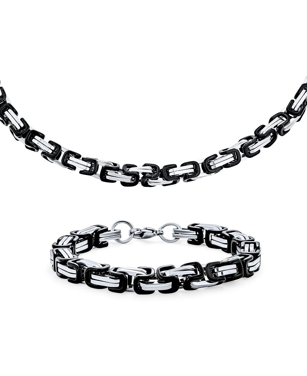 Комплект украшений Bling Jewelry Mechanic Byzantine Punk Rocker Urban Biker ожерелье и браслет