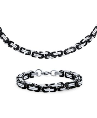 Комплект украшений Bling Jewelry Mechanic Byzantine Punk Rocker Urban Biker ожерелье и браслет