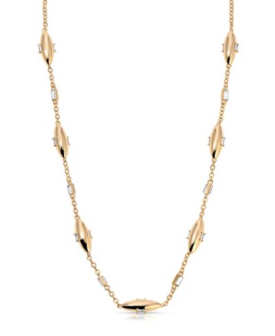 ETTIKA Oval Dome Baguette Crystal Chain Necklace