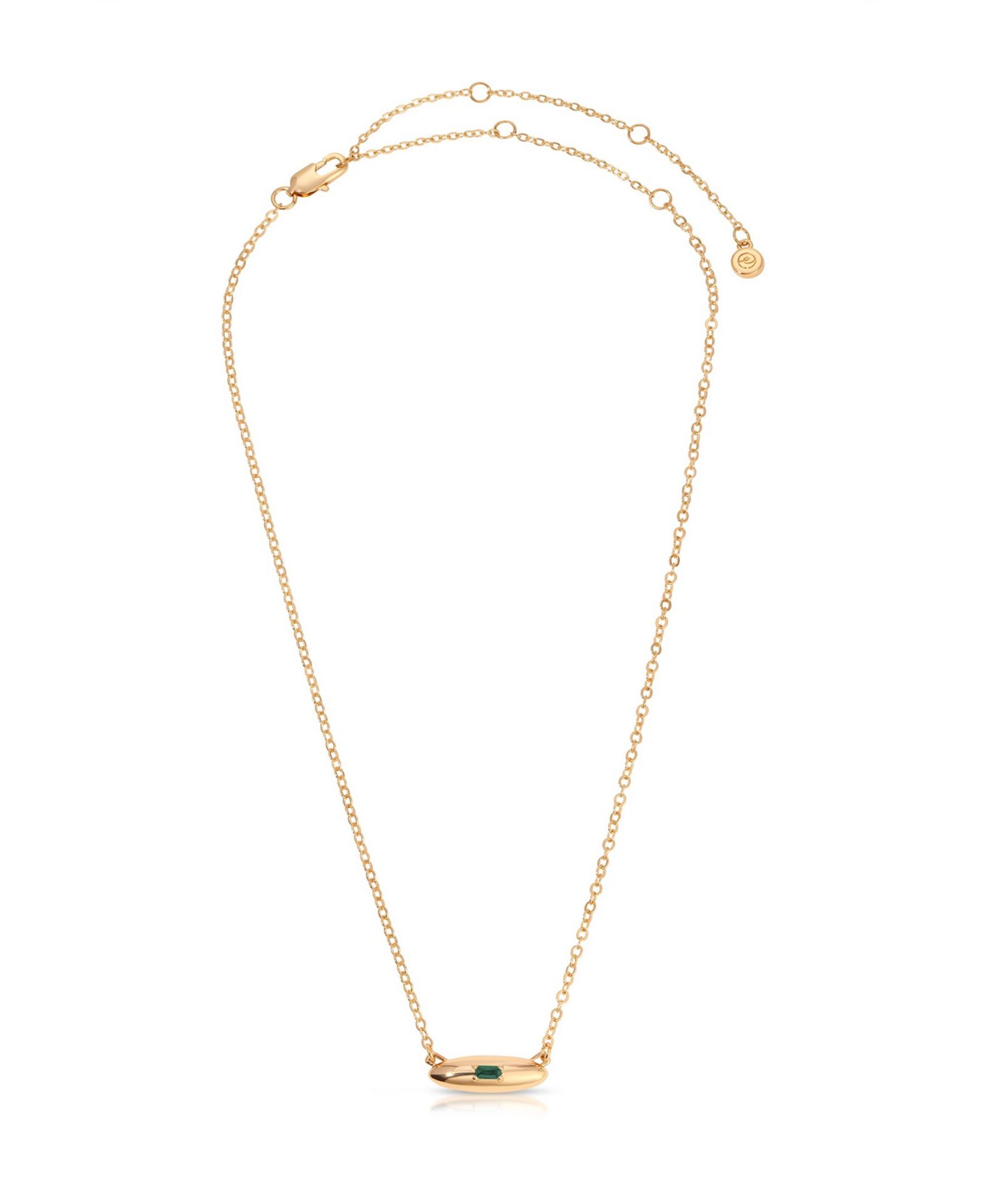 ETTIKA Oval Dome Baguette Simple Pendant Necklace