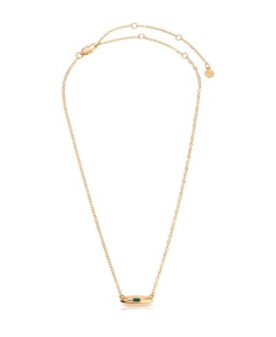 ETTIKA Oval Dome Baguette Simple Pendant Necklace