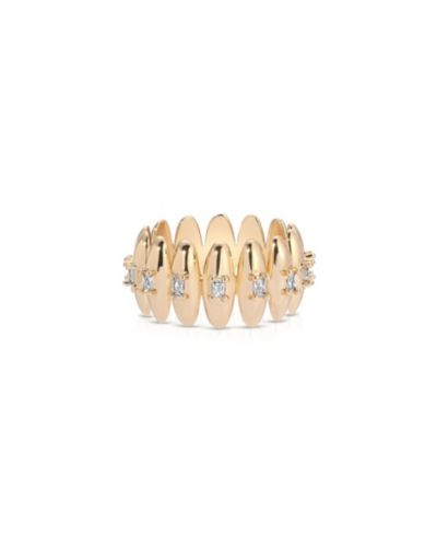 Кольцо-band ETTIKA Oval Dome Baguette