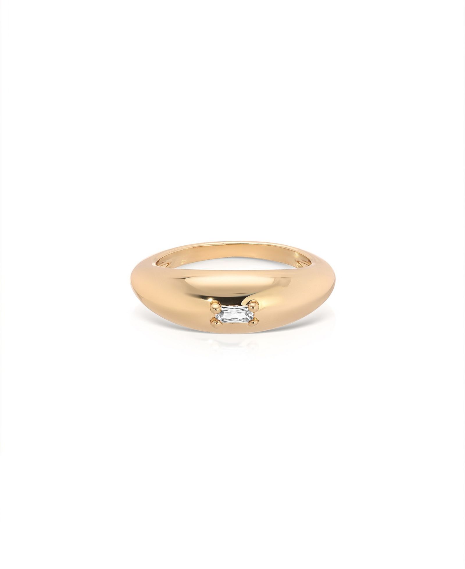 ETTIKA Oval Dome Baguette Ring