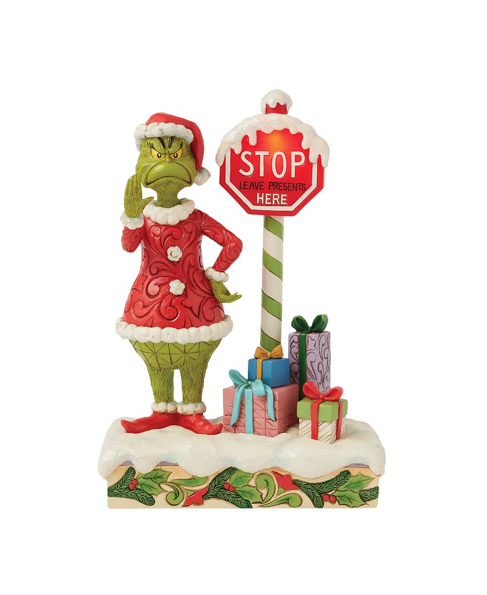 Фигурка Jim Shore Grinch by Stop Sign LED