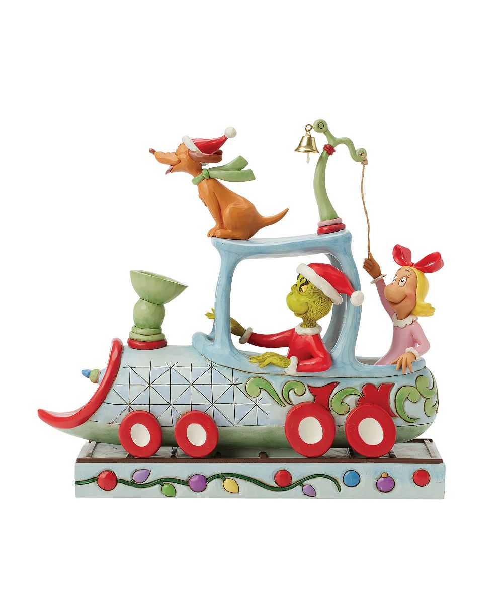 Jim Shore фигурка Grinch, Max и Cindy на поезде