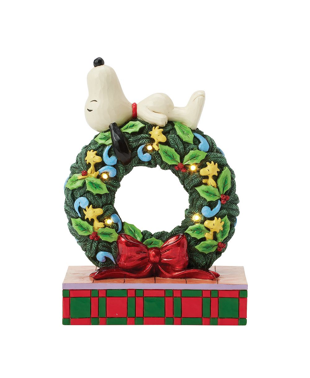 Jim Shore фигурка Snoopy Sleeping on LED Wreath