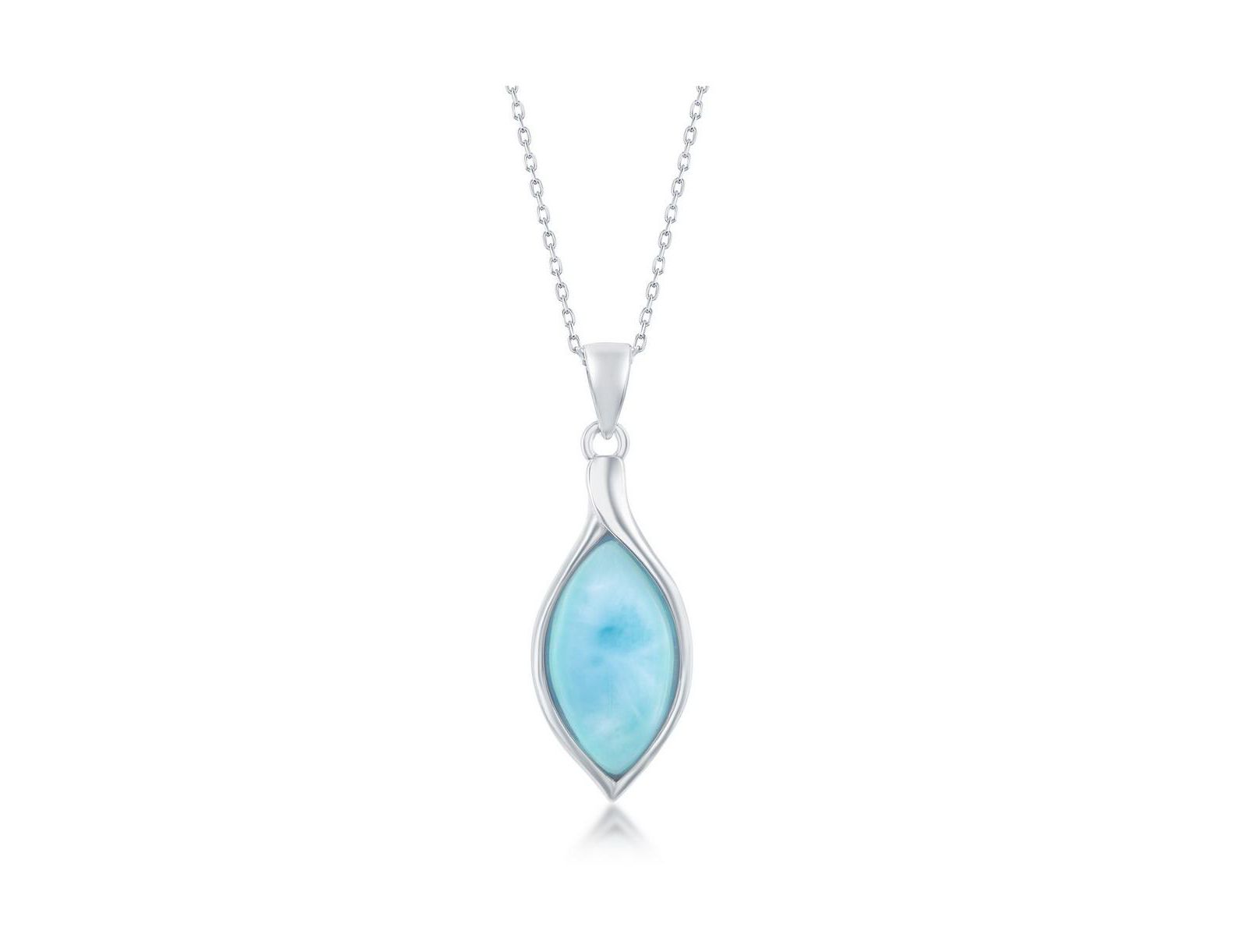 Sterling Marquise Larimar Pendant Necklace