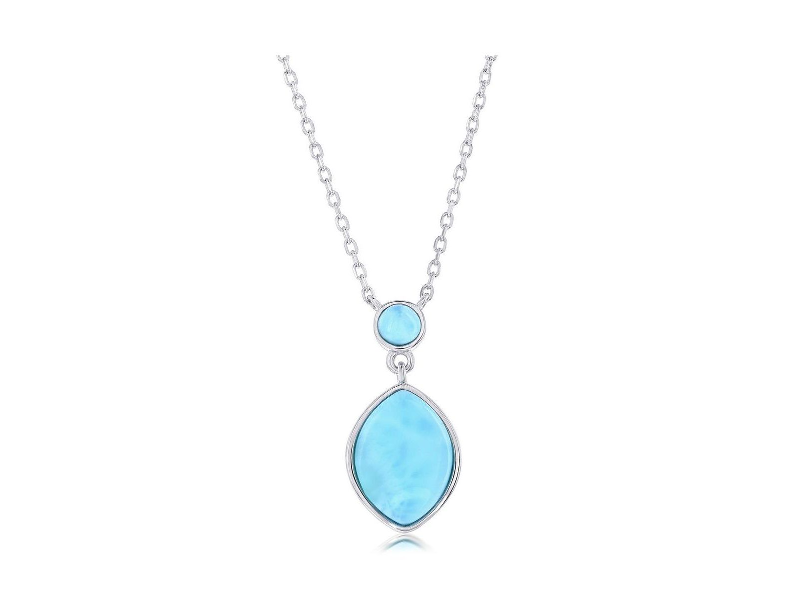 Ожерелье Sterling, Round & Marquise Larimar