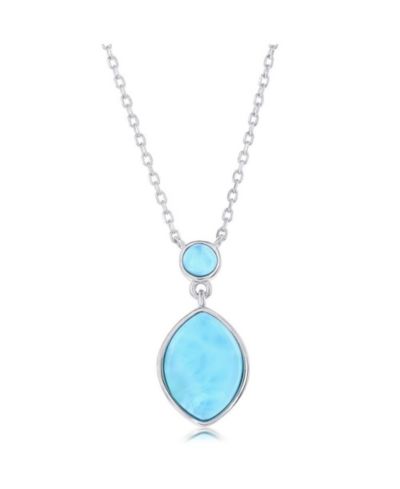 Ожерелье Sterling, Round & Marquise Larimar