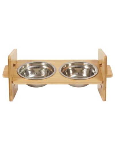 BINGOPAW миска для кошек двойная Adjustable Bamboo Stand