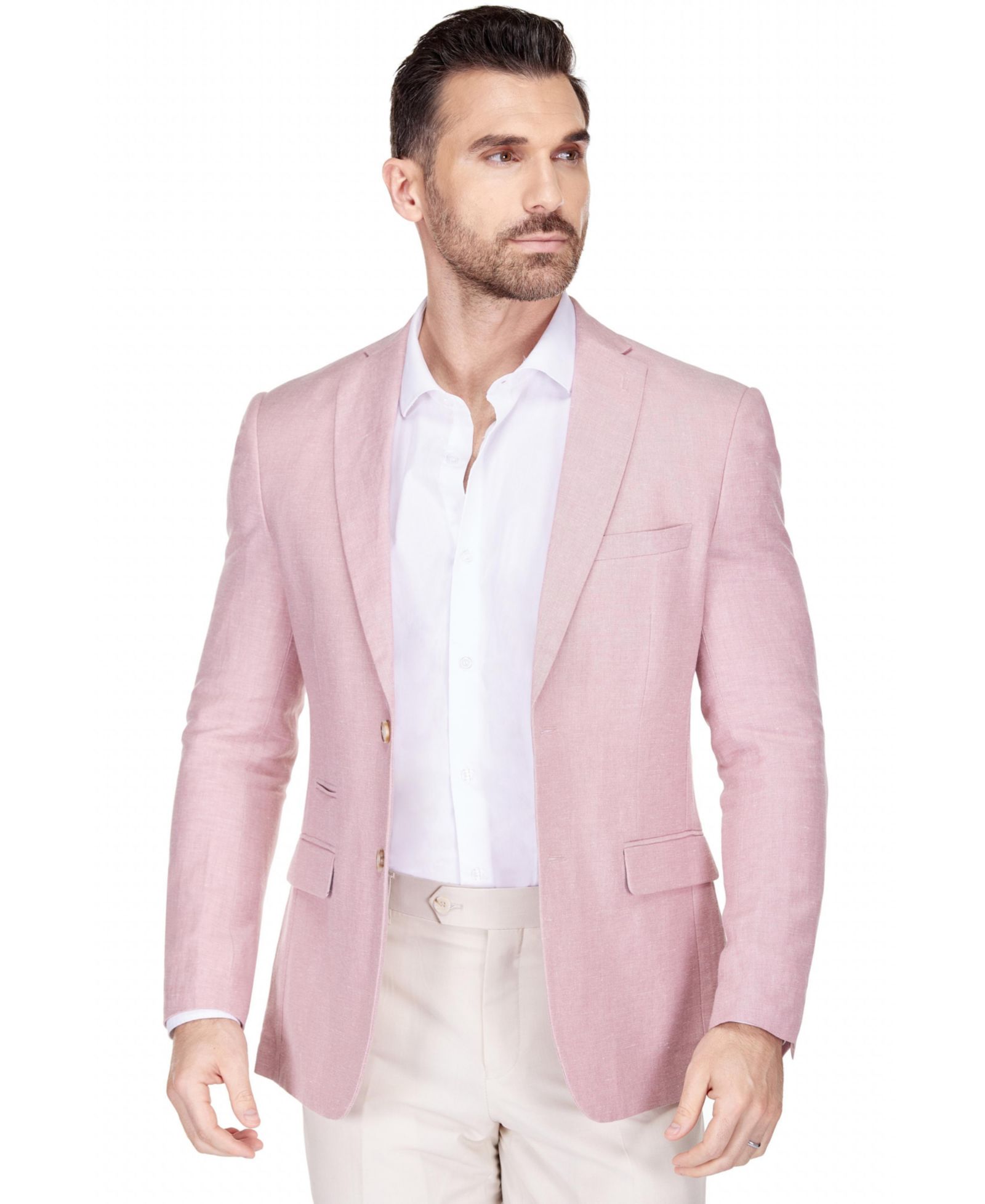 Gino Vitale Men's Slim Fit Linen-Blend Blazer