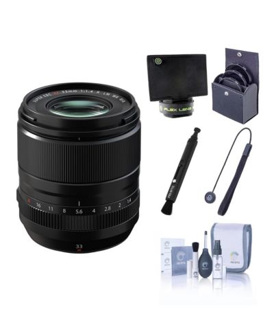 объектив Fujifilm XF 33mm f/1.4 R LM WR, комплект с фильтром 58mm Essentials, блендой, набором для чистки и ремешком для колпачка