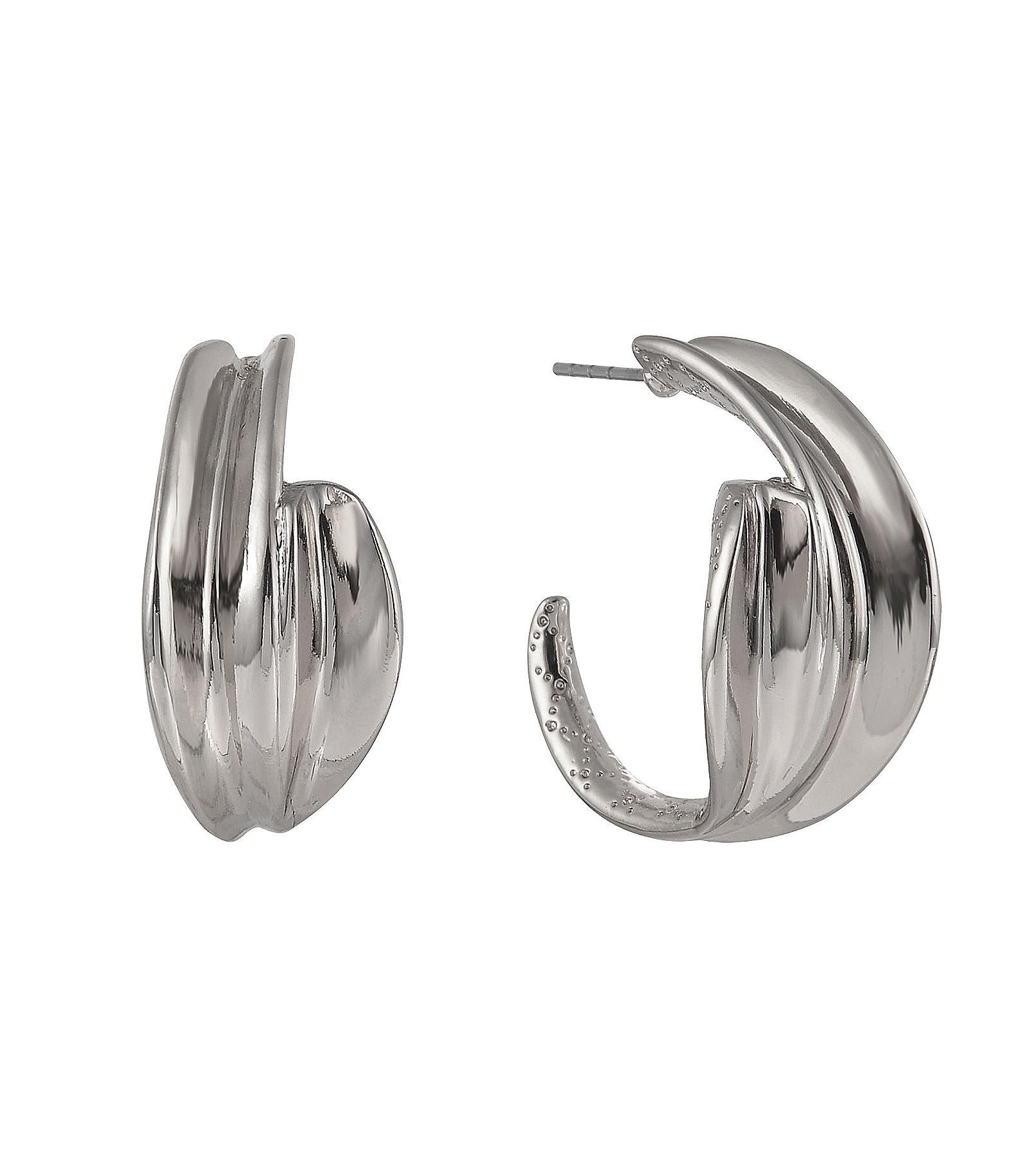 Laundry by Shelli Segal Post Tone Hoop Earrings