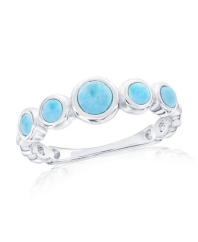 Кольцо Caribbean Treasures Sterling Silver, Graduating Round Larimar Ring