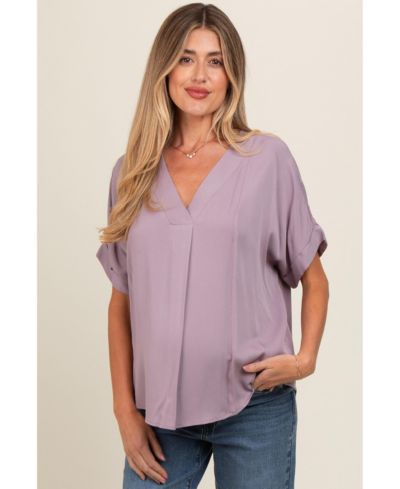 Pinkblush Women's Black V-Neck Pin-Tuck Detail Top