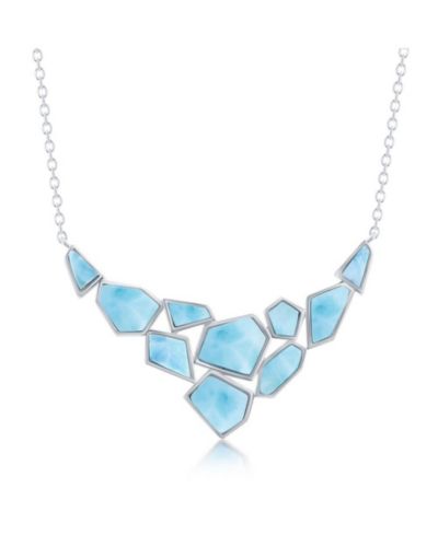 Ожерелье Sterling Hexagon & Multi-Shaped Larimar Caribbean Treasures