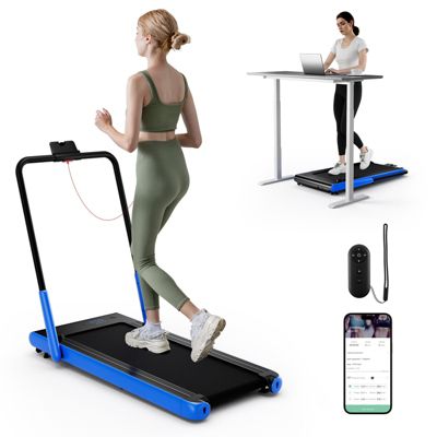3-in-1 3HP Folding Treadmill with Smart Apps Remote Control and Speakers