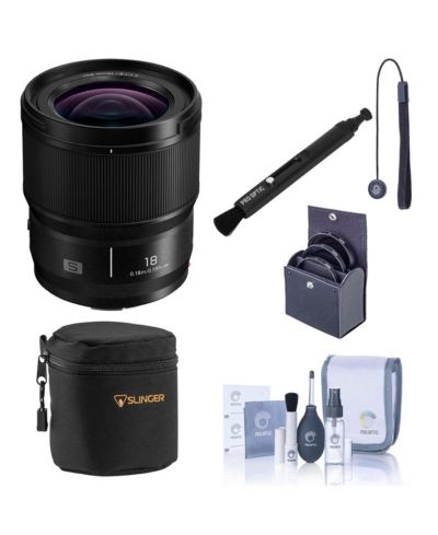 Объектив Panasonic LUMIX S 18mm f/1.8 с набором аксессуаров для чистки и фильтром 67mm