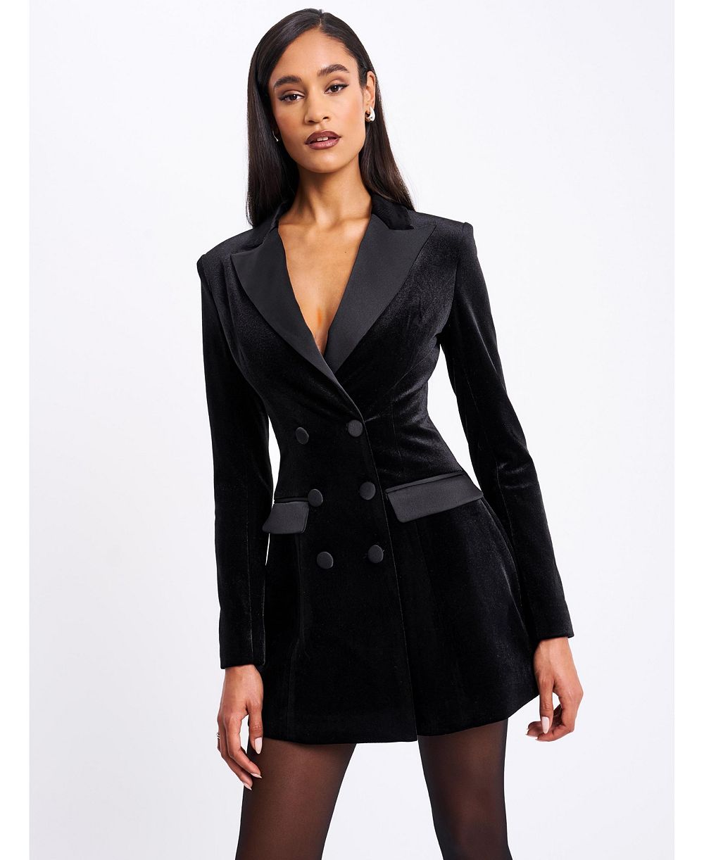 Miss Circle Женское мини-платье Miss Circle Calista Black Velvet