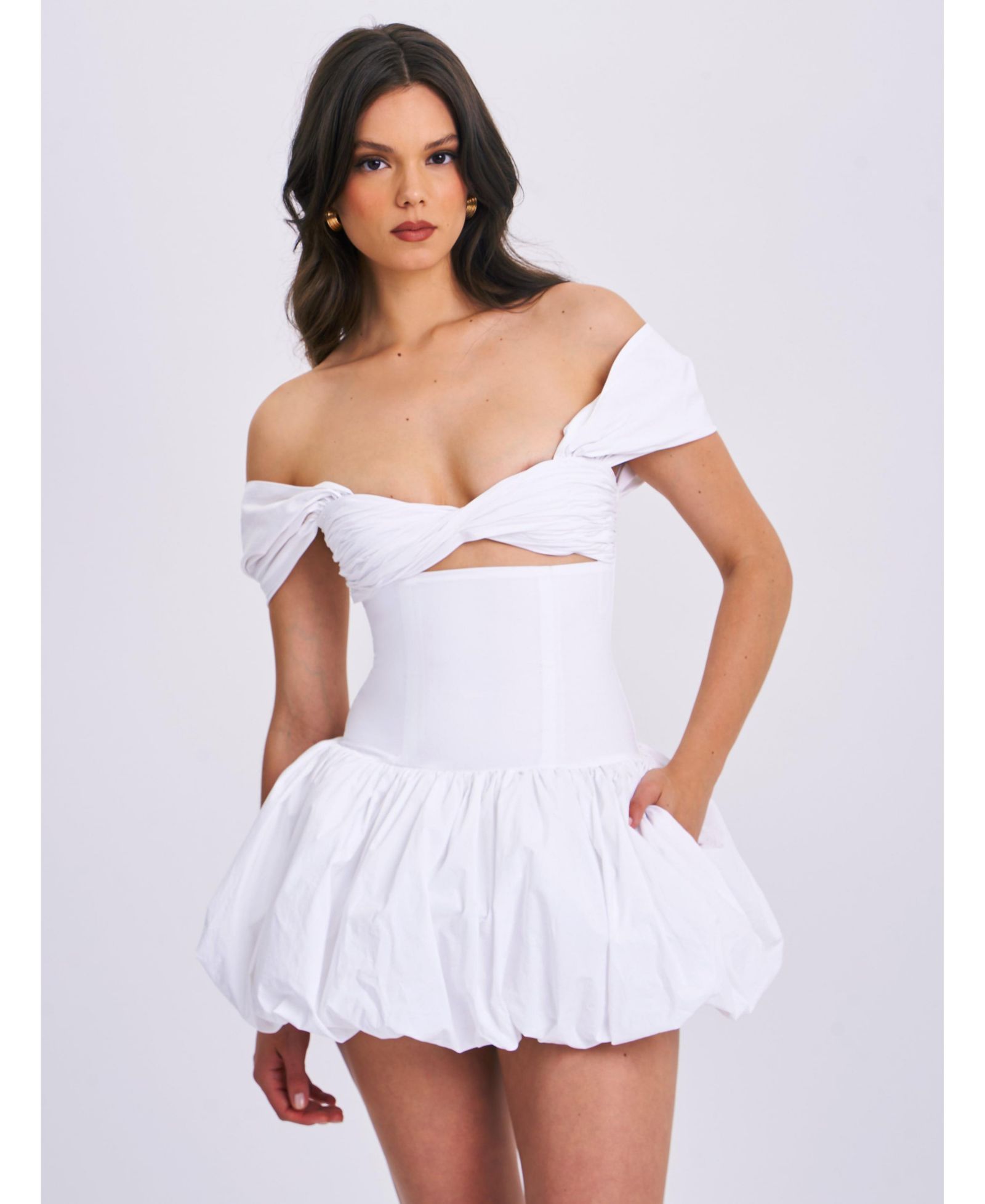 Женское мини-платье Miss Circle Umika White Bubble Hem
