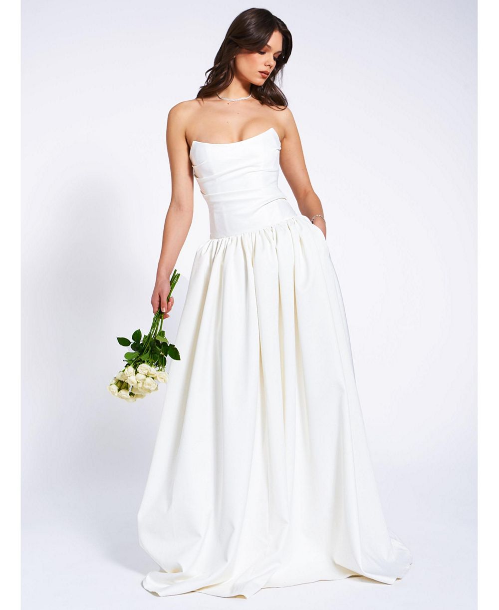 Женское свадебное платье-корсет Miss Circle Umay White Drop Waist Satin