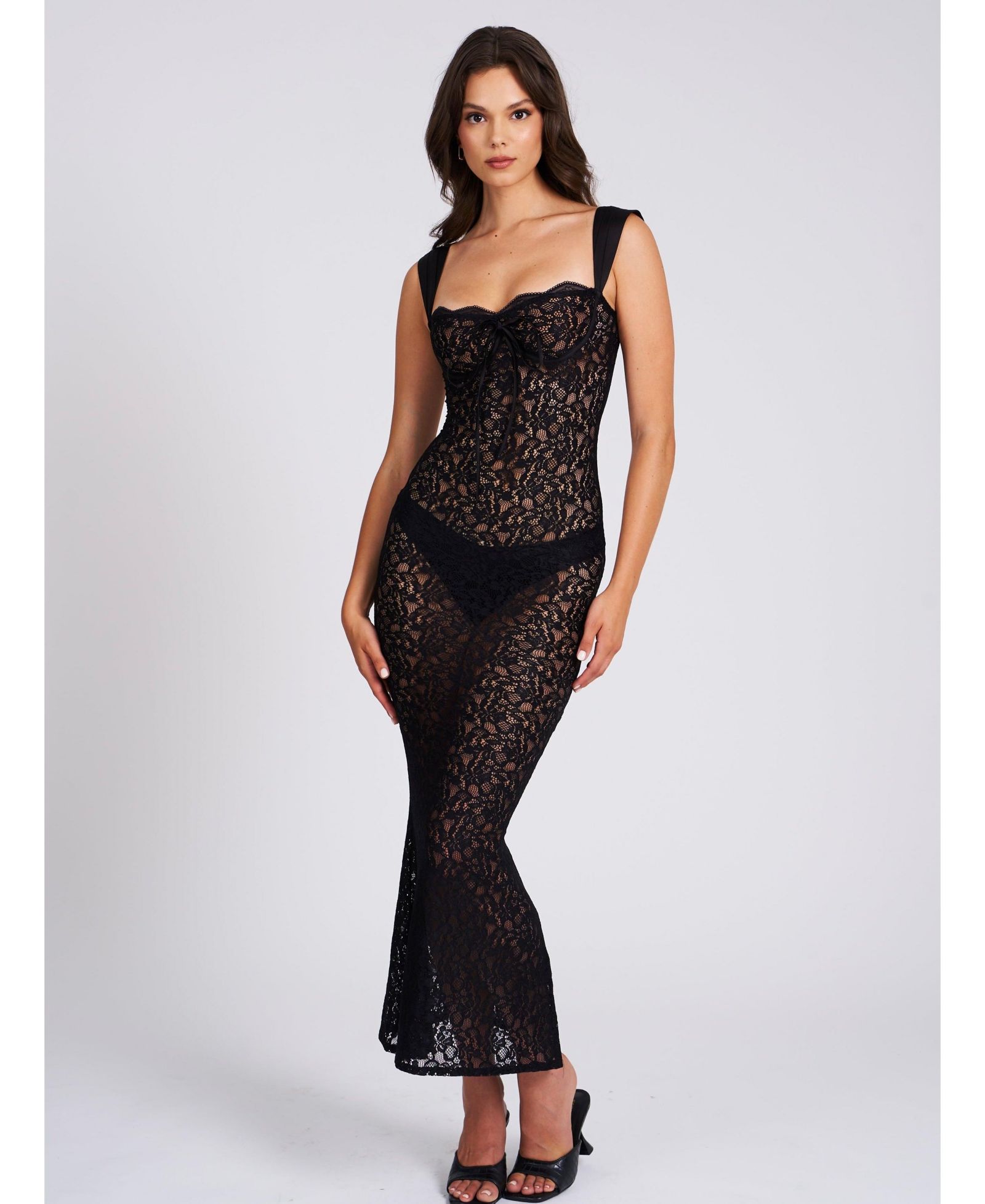 Miss Circle Женское платье Maxi Veronica Black Lace