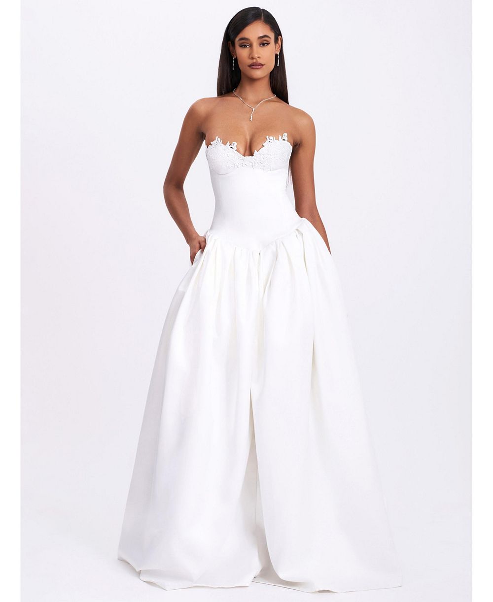 Женское свадебное платье Miss Circle Naila Lace Trim Strapless Drop Waist