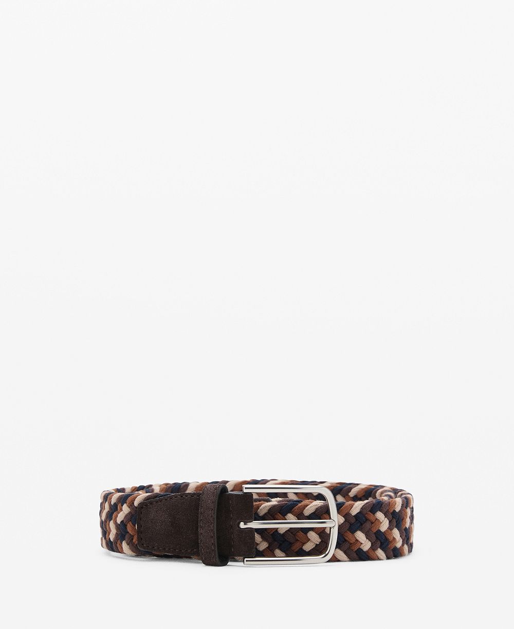 Mango Men's Braided Elastic Colored Belt