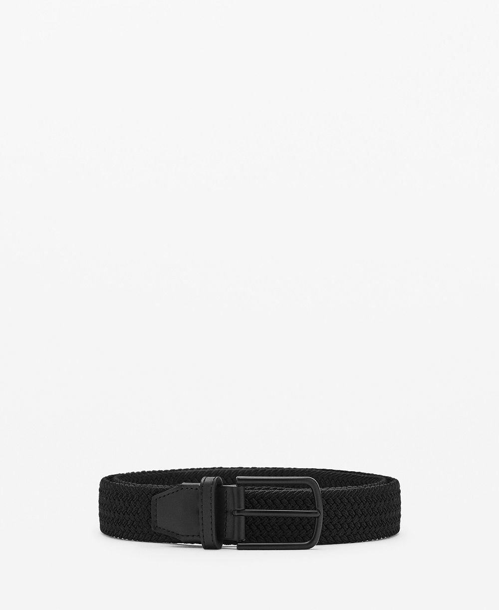 Mango Men's Braided Elastic Belt