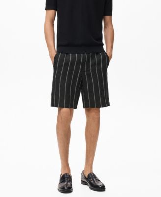 Мужские шорты Mango Striped Linen-Blend 8.5" Bermuda