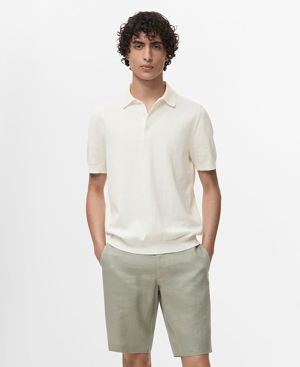 Мужская поло Mango Cotton Fine-Knit
