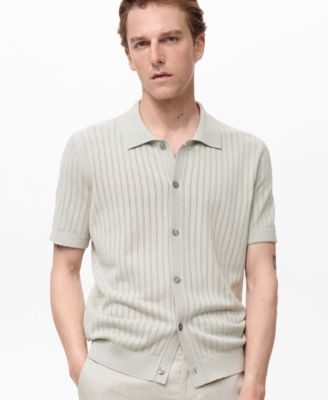 Mango Men's Openwork Detail Cotton Shirt