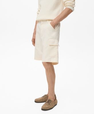 Mango Мужские шорты бермуды из хлопка и лиоцелла