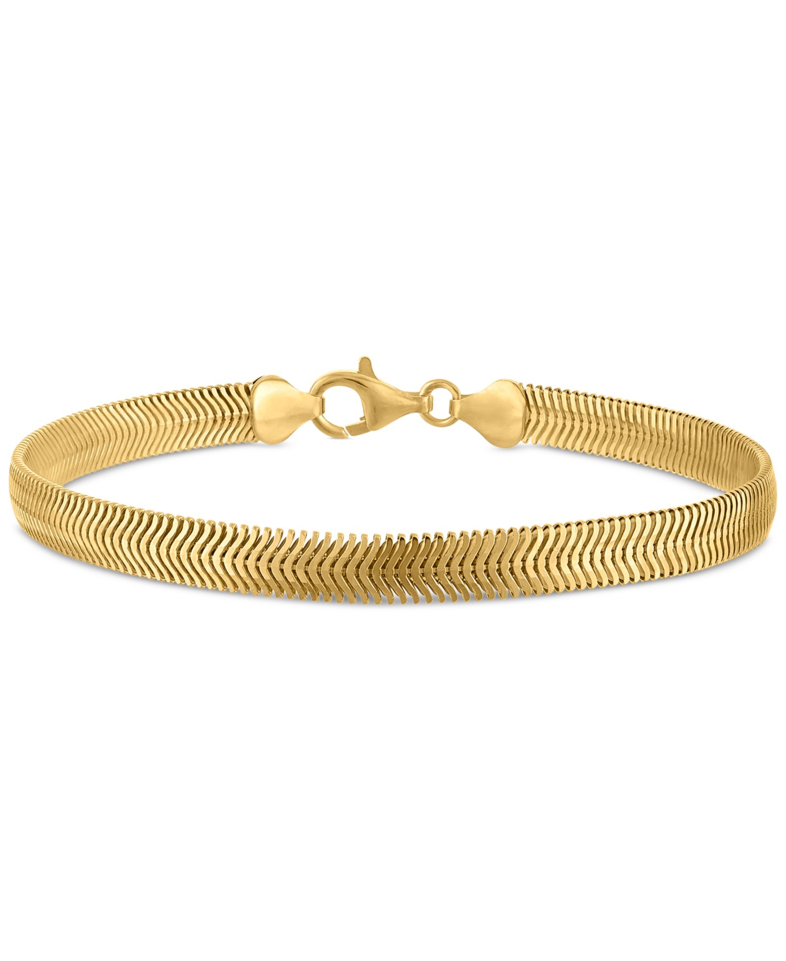 Мужской браслет Diamond-Cut Wide Snake Chain в золоте 14k over Sterling Silver