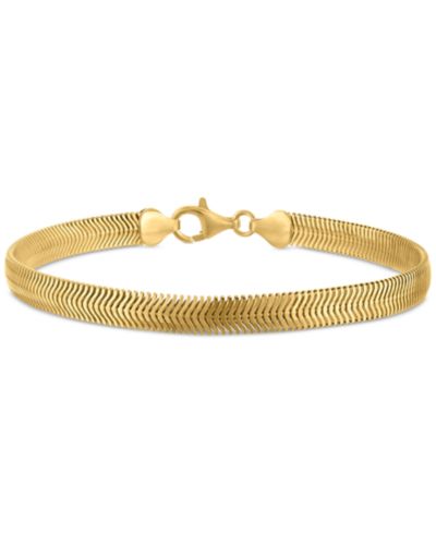 Мужской браслет Diamond-Cut Wide Snake Chain в золоте 14k over Sterling Silver