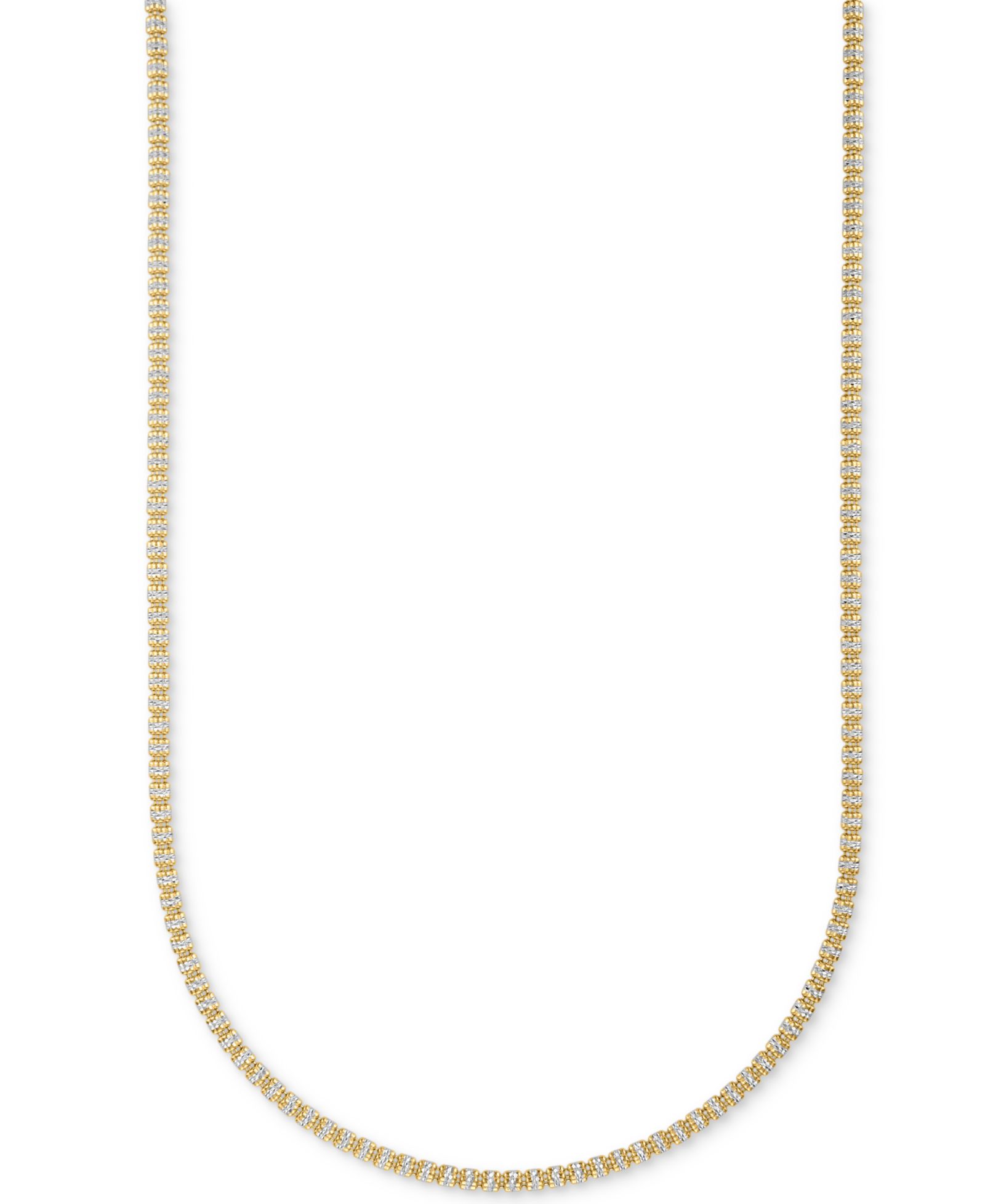 Мужская цепочка-подвеска с алмазной огранкой, 14k Gold Over Sterling Silver, 22"