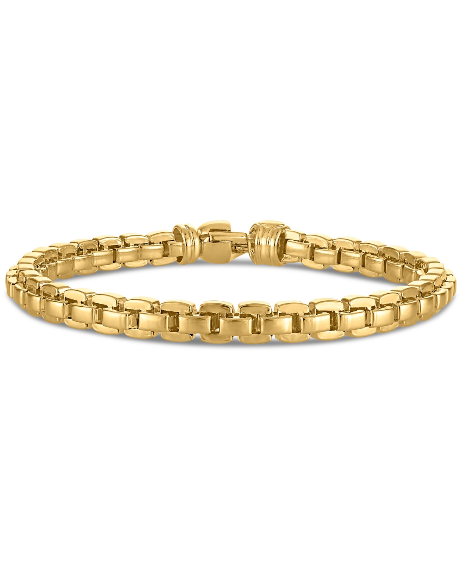 Мужской браслет Macy's Venezia Box Link Chain in 14k Gold-Plated Sterling Silver