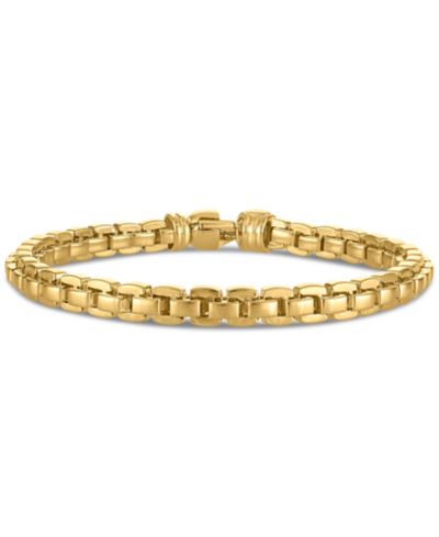 Мужской браслет Macy's Venezia Box Link Chain in 14k Gold-Plated Sterling Silver