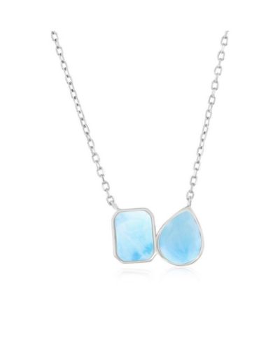 Caribbean Treasures ожерелье Larimar Rectangle & Pearshaped