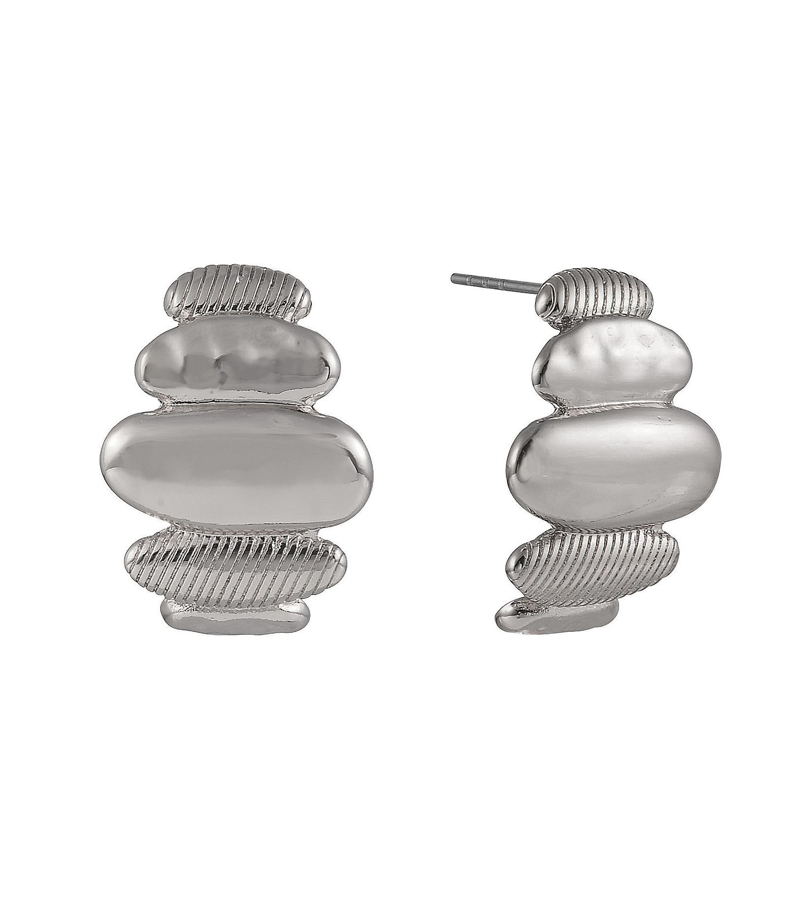 Laundry by Shelli Segal Tone Polished and Textured Drop Earrings