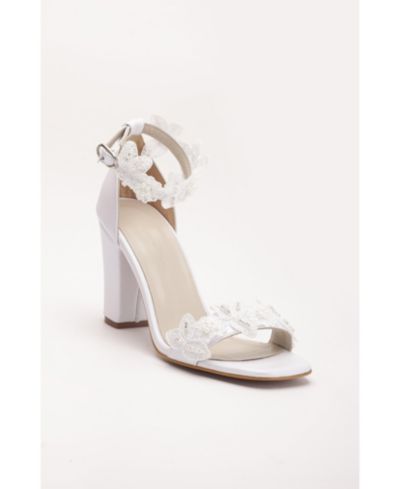 Forever & Always Shoes Women's Vivian Lace Bridal Leather Sandals