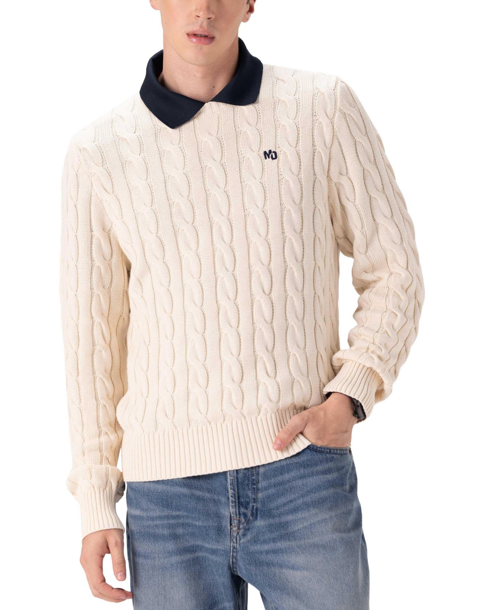 Мужской вязаный свитер Members Only Crew Neck Cable Knit