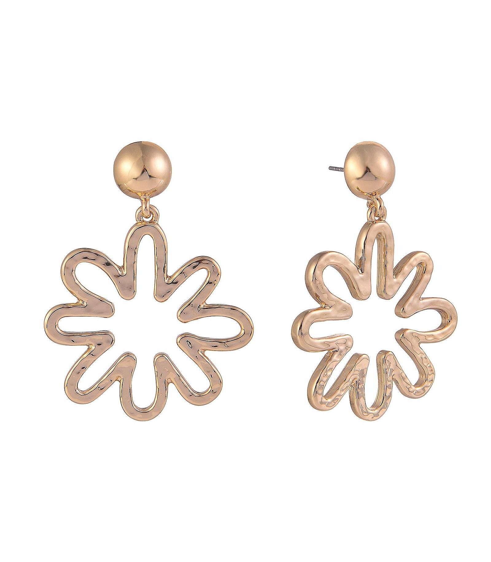 Laundry by Shelli Segal Tone Cutout Flower Drop Earrings