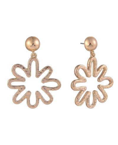 Laundry by Shelli Segal Tone Cutout Flower Drop Earrings